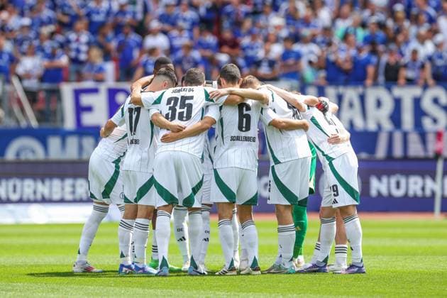 10 08 2024, Football, Season 2024 2025, 2 Bundesliga, 2 Matchday, 1 FC Nuremberg FC Schalke 04, Team of FC Schalke 04 Nuremberg Max Morlock Stadion Bayern Germany xRHR PHOTO TRx Copyright: TimxRehbein RHR-FOTOx RHR-FOTO TR
