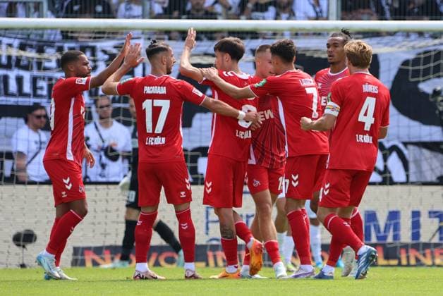 10 08 2024, Football, Men, 2 Bundesliga, Season 2024 2025, SV 07 Elversberg 1 FC Köln, Goal celebration to 0 1, Goalscorer Denis Huseinbasic 1 FC Koeln Elversberg Ursapharm Arena an der Kaiserlinde Saarland Germany EN Copyright: xSebastianxBachx