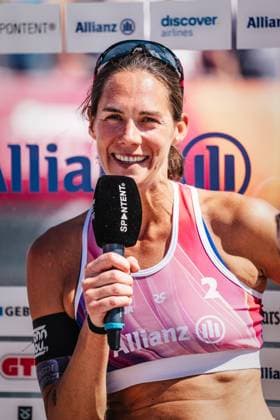 Beach volleyball women Allianz German Beach Tour 2024 Tour stop Kühlungsborn 10 08 2024 Kira Walkenhorst interview Kühlungsborn beach at the pier Mecklenburg-Vorpommern Germany