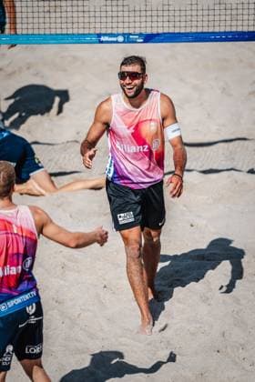 Beach volleyball men Allianz German Beach Tour 2024 Tourstop Kühlungsborn 10 08 2024 Nico Wegner is looking forward Kühlungsborn beach at the pier Mecklenburg Vorpommern Germany