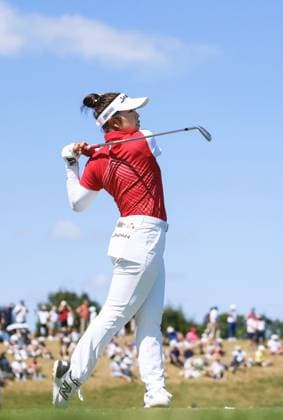 Paris Olympics: Golf Japan s Miyu Yamashita hits off the second tee during the final round of the women s golf event at the Paris Olympics on Aug. 10, 2024, at Le Golf National in Saint-Quentin-en-Yvelines, France.  A14AA0003271953P
