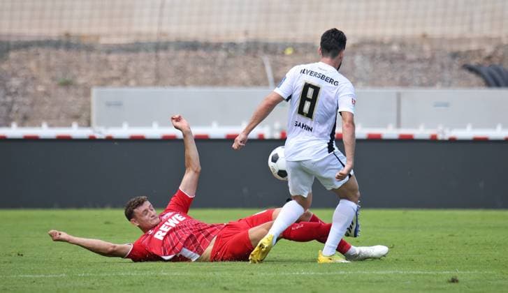 10 08 2024, Football, Men, 2 Bundesliga, Season 2024 2025, SV 07 Elversberg 1 FC Köln, Eric Martel 1 FC Köln Semih Sahin SV 07 Elversberg Elversberg Ursapharm Arena an der Kaiserlinde Saarland Germany EN Copyright: xSebastianxBachx