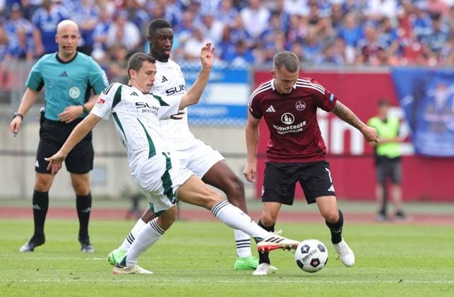 10 08 2024 Soccer Season 2024 2025 2 Soccer Bundesliga 02 Matchday 1 FC Nuremberg FCN Club FC Schalke 04 S04 Knappen Sportfoto Zink DaMa xdaxmax DFL regulations prohibit any use of photographs as image sequences and or quasi video only for editorial use Ron Schallenberg 6, FC Schalke 04 S04 Ibrahima Cisse 22, FC Schalke 04 S04 Florian Pick 7, 1 FC Nuremberg FCN