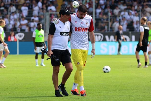 10 08 2024, Football, Men, 2 Bundesliga, Season 2024 2025, SV 07 Elversberg 1 FC Köln, Goalkeeper Coach Sascha Purket SV 07 Elversberg , Philipp Pentke 1 FC Koeln Elversberg Ursapharm Arena an der Kaiserlinde Saarland Germany EN Copyright: xSebastianxBachx