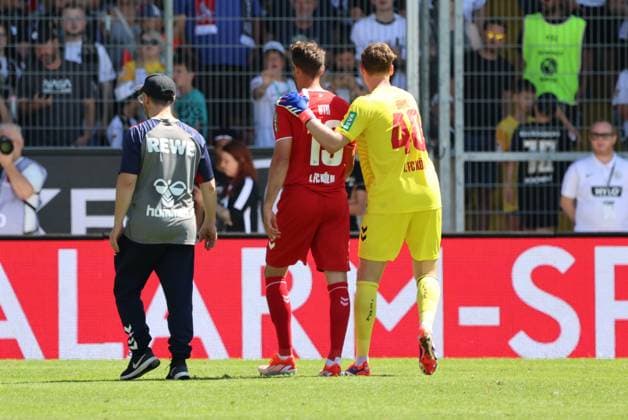 10 08 2024, Football, Men, 2 Bundesliga, Season 2024 2025, SV 07 Elversberg 1 FC Köln, Mark Uth 1 FC Koeln injured Elversberg Ursapharm Arena an der Kaiserlinde Saarland Germany EN Copyright: xSebastianxBachx