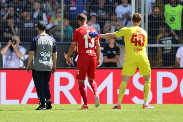 10 08 2024, Football, Men, 2 Bundesliga, Season 2024 2025, SV 07 Elversberg 1 FC Köln, Mark Uth 1 FC Koeln injured Elversberg Ursapharm Arena an der Kaiserlinde Saarland Germany EN Copyright: xSebastianxBachx
