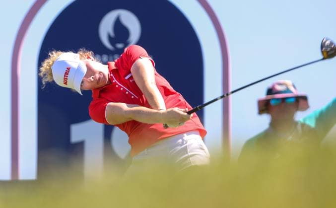 OLYMPICS - Olympic Summer Games 2024 PARIS,FRANCE,10.AUG.24 - OLYMPICS, GOLF - Olympic Summer Games Paris 2024, individual stroke play, ladies, Le Golf National. Image shows Sarah Schober (AUT).  GEPAxpictures xHaraldxSteiner
