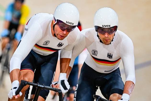 Theo REINHARDT, Roger KLUGE Madison Germany Track Cycling Olympia 2024 Paris Theo REINHARDT, Roger KLUGE Madison Germany Track Cycling Competition of the Summer Olympic Games in Paris Velodrome National Saint Quentin en Yvelines on August 10, 2024