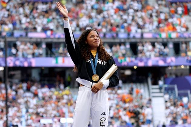 OGUNLEYE Yemisi Team GER Olympic champion 9 Day Athletics Shot put Award ceremony Paris Olympic Games 2024 10 08 2024 Paris Copyright: xLacixPerenyix
