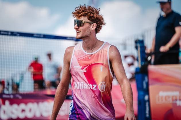 Beach volleyball men Allianz German Beach Tour 2024 Tourstop Kühlungsborn 10 08 2024 Max Just Kühlungsborn Strand an der Seebrücke Mecklenburg Vorpommern Germany