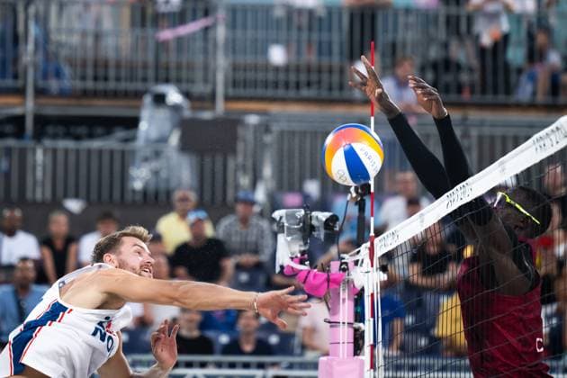 240810 Christian Sorum of Norway in the men s bronze medal beach volleyball match between Qatar and Norway during day 15 of the Paris 2024 Olympic Games on August 10, 2024 in Paris Photo Ludvig Thunman BILDBYRAN code LT LT0670 beachvolleyboll beach volleyball sandvolleyball olympic games olympics os ol olympiska spelen olympiske leker paris 2024 paris os paris ol 15 bbeng norge qatar norway bronsmatch bronze medal game  Copyright: LUDVIGxTHUNMAN BB240810LT133