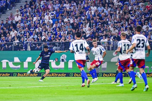 Goal shot Goal chance Ibrahim Maza Hertha BSC, 10 GER, Hamburger SV vs Hertha BSC, Football, 2 Bundesliga, Matchday 2, Season 2024 2025, 10 08 2024 DFL REGULATIONS PROHIBIT ANY USE OF PHOTOGRAPHS AS IMAGE SEQUENCES AND OR QUASI VIDEO GER, Hamburger SV vs Hertha BSC, Football, 2 Bundesliga, Matchday 2, Season 2024 2025, 10 08 2024 Hamburg Copyright: xEibner-Pressefoto MarcelxvonxFehrnx EP_MFN