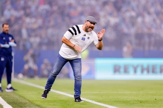 Hamburg, August 10, 2024 Football, 2 Bundesliga 2024 25, Hamburger SV Hertha BSC Steffen Baumgart Hamburger SV, Trainer DFL REGULATIONS PROHIBIT ANY USE OF PHOTOGRAPHS AS IMAGE SEQUENCES AND OR QUASI VIDEO