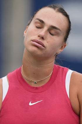 August 10, 2024, Toronto, On, CAN: Aryna Sabalenka of Belarus reacts during her loss to Amanda Anisimova of the United States at the National Bank Open in Toronto on Saturday, August 10, 2024. Aryna Sabalenka  - ZUMAc35_ 20240810_zaf_c35_201 Copyright: xChrisxYoungx