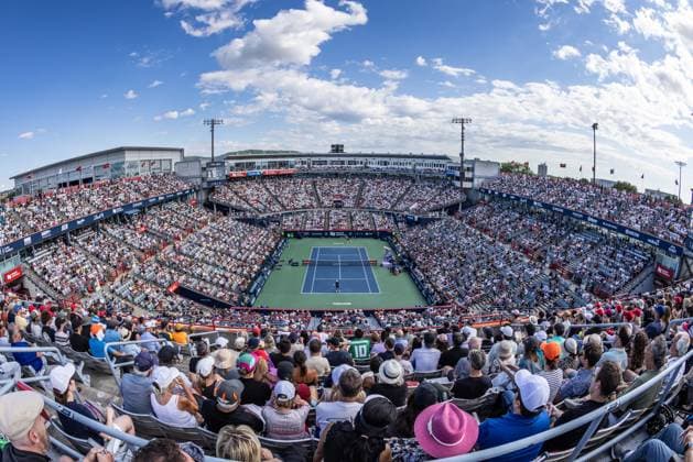 August 10, 2024, Montreal, Quebec, Canada: Wide angle shot of the stadium view from upper section during game between Alexander Zverev from Germany and Holger Rune from Denmark in third round of Canadian Open at IGA Stadium in Montreal, Quebec, Canada Montreal Canada - ZUMAl189 20240810_zsp_l189_053 Copyright: xYannickxLegarex