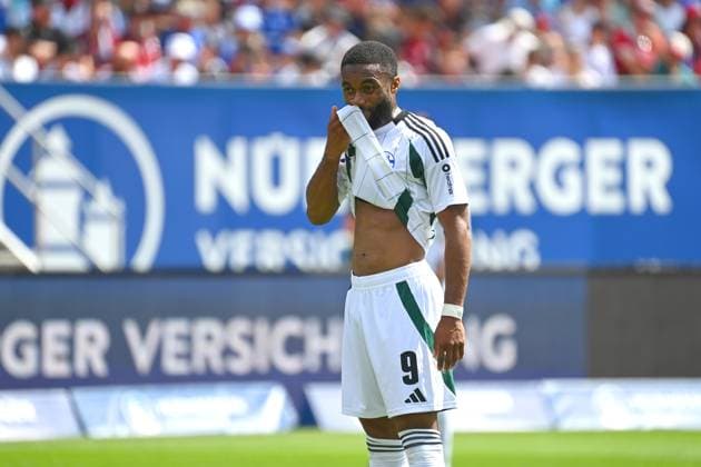 Moussa SYLLA FC Schalke 04 , disappointment,frustration,disappointed,frustrated,dejected,action,single image,cropped single motif,half figure,half figure Football 2 Bundesliga 1 FC Nuremberg FC Schalke 04 3 1 2 Matchday on 10 08 2023 Max Morlock Stadium Nuremberg, Season 2024 25