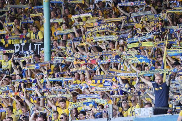 Eintracht BS vs 1 FC Magdeburg Braunschweig, 11 08 2024, Soccer, Season 23 24, 2 Bundesliga, 2 Matchday, Eintracht Braunschweig vs 1 FC Magdeburg, Picture shows fans of Eintracht in the south curve Braunschweig