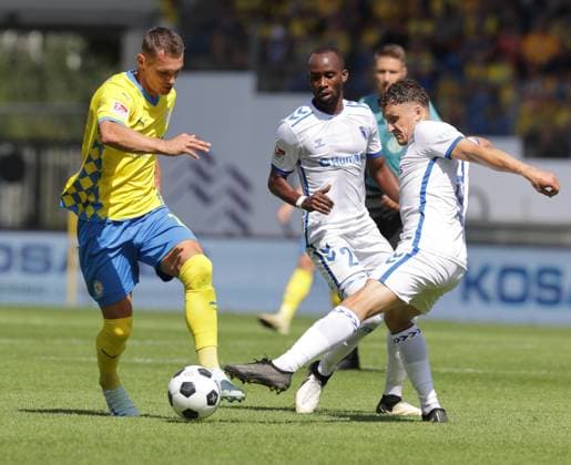 Sven Koehler Eintracht Braunschweig in Duel, Football, Men, Season 2024 2025 2 BL, Eintracht Stadion, Eintracht Braunschweig vs 1 FC Magdeburg DFL REGULATIONS PROHIBIT ANY USE OF PHOTOGRAPHS AS IMAGE SEQUENCES AND OR QUASI VIDEO