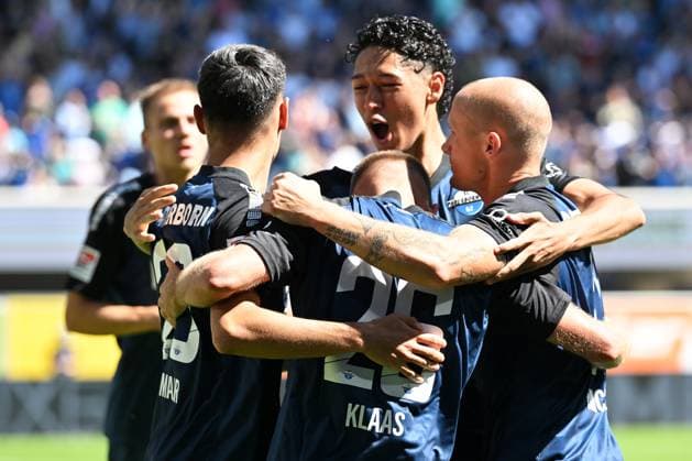 Paderborn, Home Deluxe Arena, 11 08 24, GER, Herren, 2 Bundesliga, Saison 2024 2025, SC Paderborn 07 SV Darmstadt 98 Bild Sebastian KLAAS Paderborn jubilates after his goal to 1 1 Only for editorial use DFL regulations prohibit any use of photographs as image sequences and or quasi video NRW Germany