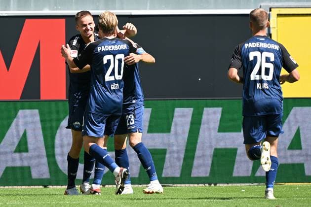 Paderborn, Home Deluxe Arena, 11 08 24, GER, Herren, 2 Bundesliga, Saison 2024 2025, SC Paderborn 07 SV Darmstadt 98 Bild Filip BILBIJA Paderborn jubilates after his goal to 2 1 Only for editorial use DFL regulations prohibit any use of photographs as image sequences and or quasi video NRW Germany