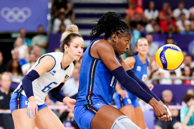 OLYMPICS - Olympic Summer Games 2024 PARIS,FRANCE,11.AUG.24 - OLYMPICS, VOLLEYBALL - Olympic Summer Games Paris 2024, women, final, USA vs Italy. Image shows Myriam Fatime Sylla (ITA).  GEPAxpictures xPatrickxSteiner