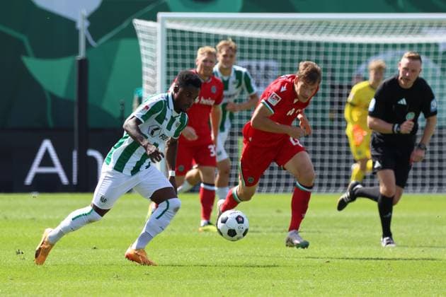 GER, Preussen Muenster vs Hannover 96, Football, 2 Liga, Matchday 2, Season 2024 2025, 11 08 2024 Daniel Kyerewaa Preussen Muenster, 7 DFL REGULATIONS PROHIBIT ANY USE OF PHOTOGRAPHS AS IMAGE SEQUENCES AND OR QUASI VIDEO GER, Preussen Muenster vs Hannover 96, Football, 2 Liga, Matchday 2, Season 2024 2025, 11 08 2024 Muenster Copyright: xEibner-Pressefoto xFrankxZeisingx EP_FZG