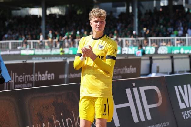 GER, Preussen Muenster vs Hannover 96, Football, 2 League, Matchday 2, Season 2024 2025, 11 08 2024 Johannes Schenk Preussen Muenster, 1 DFL REGULATIONS PROHIBIT ANY USE OF PHOTOGRAPHS AS IMAGE SEQUENCES AND OR QUASI VIDEO GER, Preussen Muenster vs Hannover 96, Football, 2 League, Matchday 2, Season 2024 2025, 11 08 2024 Muenster Copyright: xEibner-Pressefoto xFrankxZeisingx EP_FZG