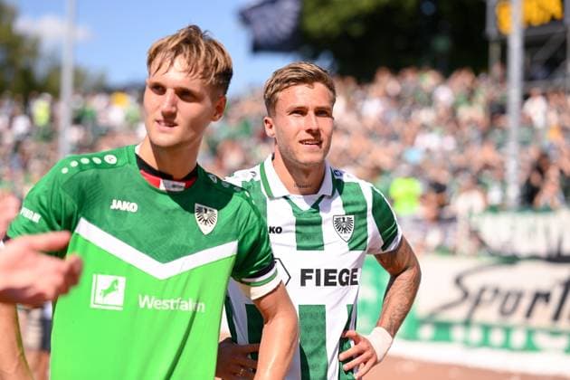 11 08 2024, Football, 2 Bundesliga, 2 Matchday Season 2024 2025, Preußen Münster Hannover 96, Joel Grodowski SC Preussen Münster xRHR PHOTO TKx Copyright: RHR-FOTOx RHR-FOTO TK