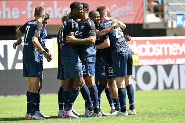 Paderborn, Home Deluxe Arena, 11 08 24, GER, Herren, 2 Bundesliga, Saison 2024 2025, SC Paderborn 07 SV Darmstadt 98 Bild Ilyas ANSAH Paderborn jubilates after his goal for 3 1 Only for editorial use DFL regulations prohibit any use of photographs as image sequences and or quasi video NRW Germany