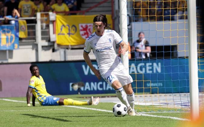 Jean Hugonet Magdeburg saves just before the line Football, Men, Season 2024 2025 2 BL, Eintracht Stadion, Eintracht Braunschweig vs 1 FC Magdeburg, 1 3 DFL REGULATIONS PROHIBIT ANY USE OF PHOTOGRAPHS AS IMAGE SEQUENCES AND OR QUASI VIDEO
