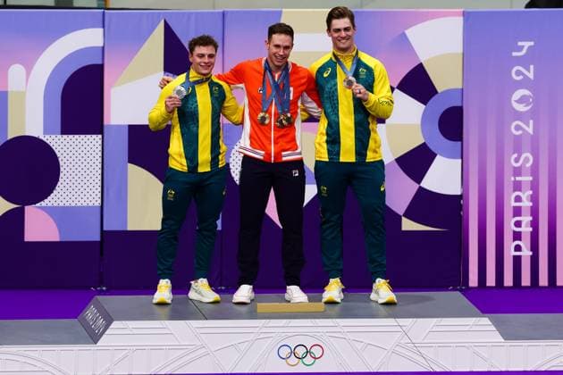 Paris 2024, Cycling, Track cycling, Men, Keirin, Award ceremony