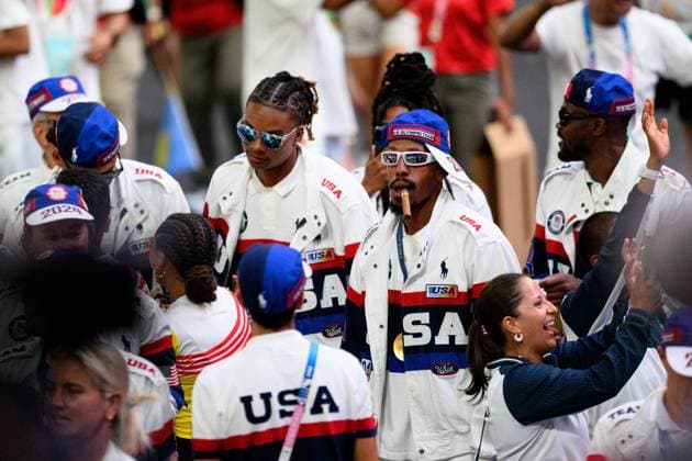 Bilder des Jahres 2024, Sport 08 August Sport Themen der Woche KW32 Sport Bilder des Tages 240811 Athletes of USA during the Closing Ceremony of the Paris 2024 Olympic Games, Olympische Spiele, Olympia, OS on August 11, 2024 in Paris. Photo: Maxim Thore BILDBYRAN kod MT JM0605 bbeng olympic games olympics os ol olympiska spel olympiske leker paris 2024 paris-os paris-ol closing ceremony avslutningsceremoni *** 240811 Athletes of USA during the Closing Ceremony of the Paris 2024 Olympic Games on August 11, 2024 in Paris Photo Maxim Thore BILDBYRAN kod MT JM0605 bbeng olympic games olympics os ol olympiska spelen olympiske leker paris 2024 paris os paris ol closing ceremony avslutningsceremoni  Copyright: MAXIMxTHORE BB240811MT033