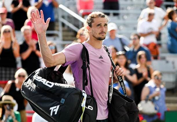 August 11, 2024, Montreal, Pq, Canada: Alexander Zverev of Germany waves to the crowd after losing to Sebastian Korda of the United States in their quarter-final match at the National Bank Open tennis tournament in Montreal, Sunday, August 11, 2024. Alexander Zverev, Sebastian Korda,  - ZUMAc35_ 20240811_zaf_c35_058 Copyright: xGrahamxHughesx