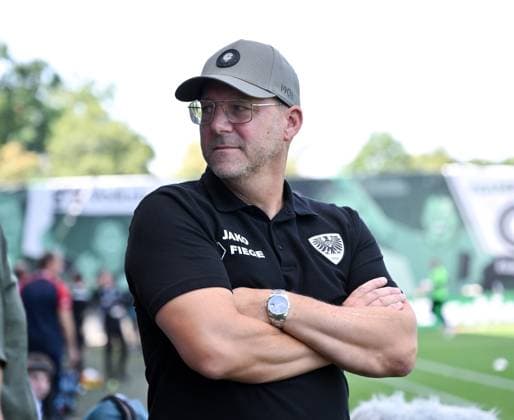 Coach Sascha Hildmann Preußen Münster 11 08 2024, Soccer 2 Bundesliga, 2 Matchday, Season 2024 2025 Preußen Münster Hannover 96 0 0 Muenster Preussenstadion Nordrhein Westfalen Germany Team2