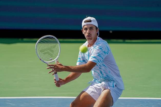 Cincinnati Open: Brandon Holt Vs. Zachary Svajda Zachary Svajda is playing during a qualifying round match at the Cincinnati Open tennis tournament in Mason, Ohio, on August 12, 2024. Mason Ohio United States  Copyright: xJasonxWhitmanx originalFilename:whitman-cincinna240812_npUrl.jpg