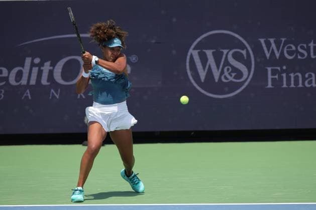 August 12, 2024, Mason, Oh, USA: 2024 Cincinnati Open Tennis, 2024 08 12 - Naomi Osaka hits a ball against opponent Ashlyn Krueger. ZUMAPress Mason USA - ZUMAn24_ 20240812_zaf_n24_095 Copyright: xWallyxNellx