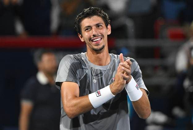 August 12, 2024, Montreal, Pq, Canada: Alexei Popyrin, of Australia, reacts after defeating Andrey Rublev, of Russia, in the final of the National Bank Open men s tennis tournament in Montreal, Monday, August 12, 2024. Alexei Popyrin, Andrey Rublev, - ZUMAc35_ 20240812_zaf_c35_131 Copyright: xGrahamxHughesx