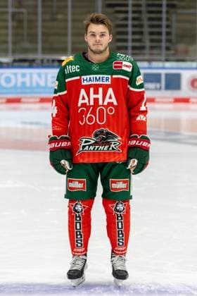 D J Busdeker 14 Augsburger Panther , Team and portrait pictures, Augsburger Panther, Season 2024 2025, Ice Hockey, Penny DEL, 12 08 2024 Augsburg Bavaria Germany Copyright: xkolbert-press ChristianxKolbertx