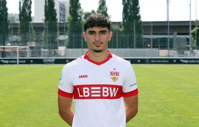 Stuttgart , Photo session , Emirhan Agzikara VfB Stuttgart U19 DFB Youth League portrait appointment 2024 2025