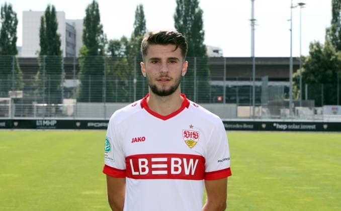 Stuttgart , Photo session , Eliot Bujupi VfB Stuttgart U19 DFB Youth League portrait appointment 2024 2025