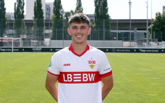 Stuttgart , Photo session , Dorian Migalic VfB Stuttgart U19 DFB Youth League portrait appointment 2024 2025
