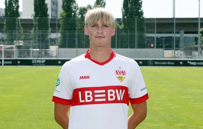 Stuttgart , Photo shoot ,Laurin Preuß VfB Stuttgart U19 DFB Youth League portrait appointment 2024 2025