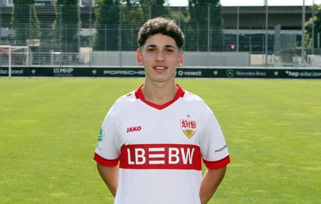 Stuttgart , Photo session , Tuncay Durna VfB Stuttgart U19 DFB Youth League portrait appointment 2024 2025