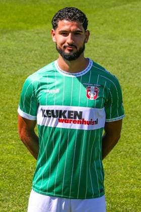DORDRECHT, 12-08-2024, M-Scores Stadion, Dutch first division Football, season 2024 2025, Photocall FC Dordrecht, Reda Aknum of FC Dordrecht Photocall FC Dordrecht  x26026820x Copyright: