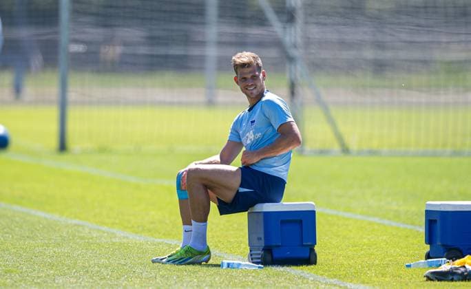 Football, Men, Season 2024 25, 2 Bundesliga, Hertha BSC, Training, Florian Niederlechner Hertha BSC , 13 08 2024, Copyright: xSebastianxRäppold MatthiasxKochx