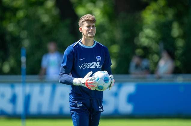Soccer, Men, Season 2024 25, 2 Bundesliga, Hertha BSC, Training, Goalkeeper Dennis Smarsch Hertha BSC , 13 08 2024, Copyright: xSebastianxRäppold MatthiasxKochx