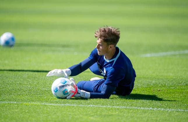 Soccer, Men, Season 2024 25, 2 Bundesliga, Hertha BSC, Training, Goalkeeper Dennis Smarsch Hertha BSC , 13 08 2024, Copyright: xSebastianxRäppold MatthiasxKochx