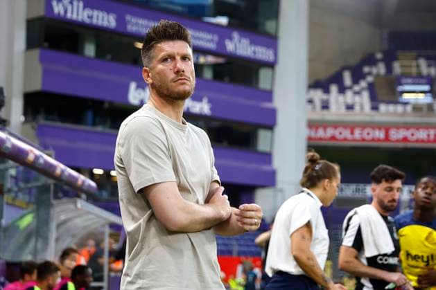 Union SG v Slavia Praha - UEFA Champions League BRUSSELS, BELGIUM - AUGUST 13 :Pocognoli Sebastien head coach of Royale Union Saint-Gilloise during the UEFA Champions League Third qualifying round 2nd leg match between Union Saint-Gilloise and Slavia Praha at the RSC Anderlecht stadium on August 13, 2024 in Brussels, Belgium , 13 08 2024 Brussels Belgium  Copyright: xJanxDexMeuleneirx
