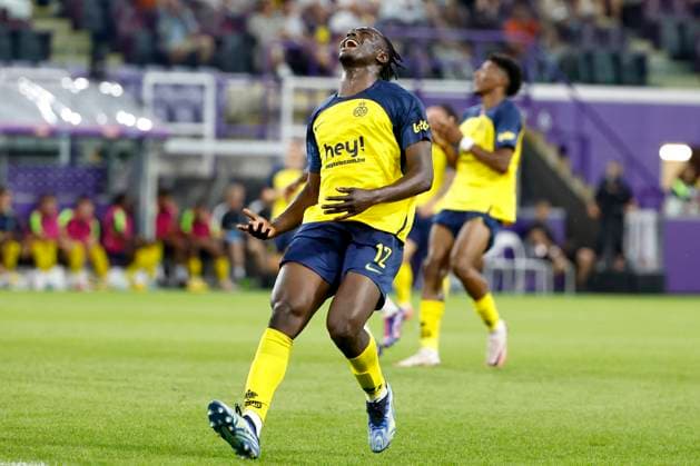 Union SG v Slavia Praha - UEFA Champions League BRUSSELS, BELGIUM - AUGUST 13 : Promise David Oluwatobi forward of Royale Union Saint-Gilloise looks dejected during the UEFA Champions League Third qualifying round 2nd leg match between Union Saint-Gilloise and Slavia Praha at the RSC Anderlecht stadium on August 13, 2024 in Brussels, Belgium , 13 08 2024 Brussels Belgium  Copyright: xJanxDexMeuleneirx