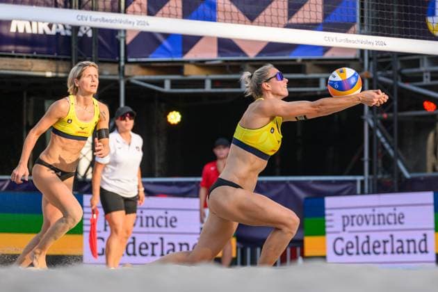 European Championships Beach Volleyball, 13 08 2024, Arnhem Louisa Lippmann GER , Laura Ludwig GER European Championships Beach Volleyball, Arnhem on 13 08 2024 Copyright: xBEAUTIFULxSPORTS PeterxWeberx